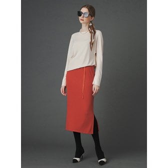 페리메라 PM3223O180 Kalina draping knitwear dress_Red orange
