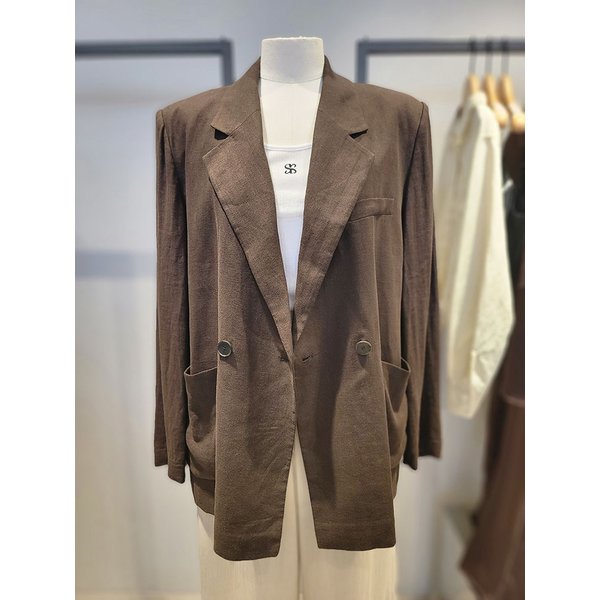 [여주점] 테일러드 루즈핏 린넨 더블 자켓(SAJKE5531)