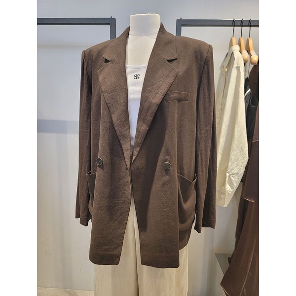 [여주점] 테일러드 루즈핏 린넨 더블 자켓(SAJKE5531)