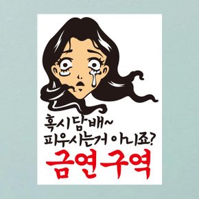 금연스티커_혹시 담배 피우시는거 아니죠 금연구역(칼라)