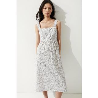 H&M 코튼 드레스 화이트/플로럴 1287798002