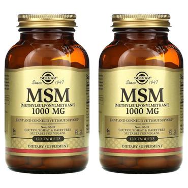 솔가 미국직구 Solgar 솔가 MSM 식이유황 메틸설포닐메탄 1000mg 120정 2팩