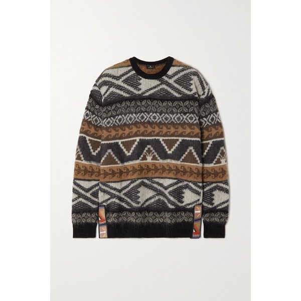 Oversized Intarsia-knit Sweater 그레이 11452292646570020
