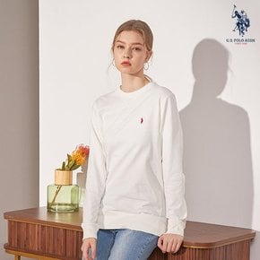 [U.S. POLO ASSN.] 여성 코튼 맨투맨_WHITE