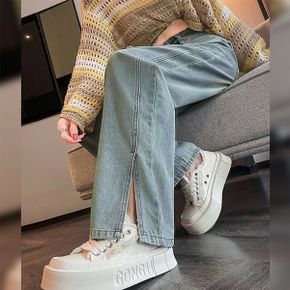 크램 옆트임 와이드 데님 팬츠_P359160187