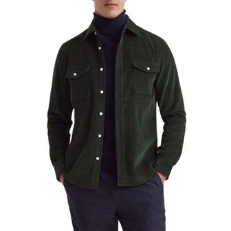 이스퀘어 3807925 Reiss Bonucci Organic Cotton Corduroy Button-Up Overshirt