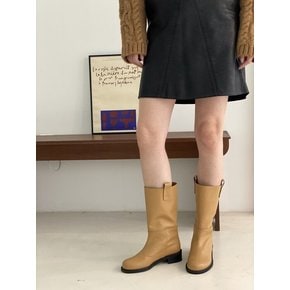 midi riding boots beige