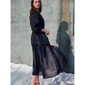 Ellasia Satin Chiffon Long Dress_Navy