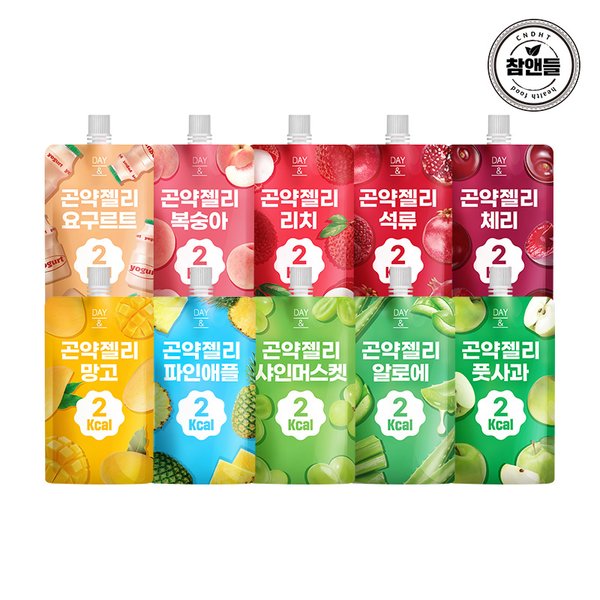 데이앤 2kcal 곤약젤리 버라이어티팩 10종 (각 1팩, 총 10팩)