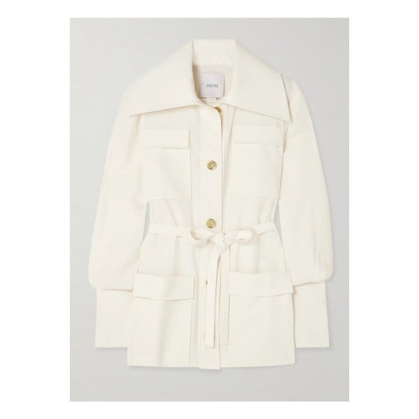 벨트 울 혼방 트윌 재킷 아이보리 1647597354361734