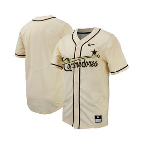 맨즈 내츄럴 Vanderbilt Commodores Replica Full-Button 베이스볼 저지 - 내츄럴 961980