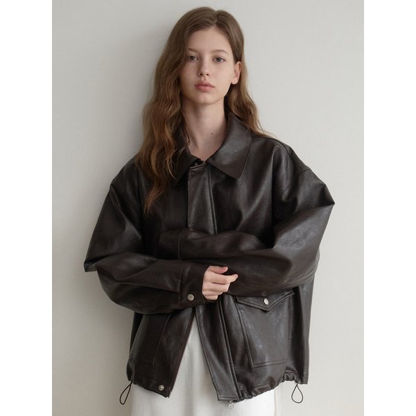 Les  Pocket Leather Jacket (brown)