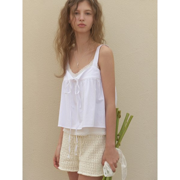 [리퍼브] Rati strap sleeveless blouse (white)