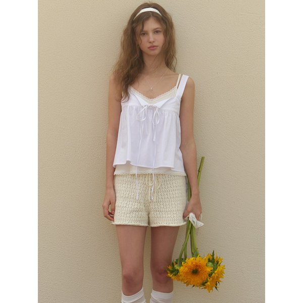 [리퍼브] Rati strap sleeveless blouse (white)