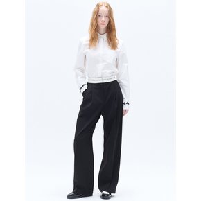 HIGH WAIST TAPE WIDE PANTS_BLACK