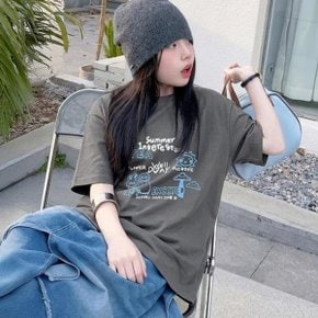 베비포 주니어 여아 루즈핏 반팔티 초등 캐릭터 여름 티셔츠  HK8 (...