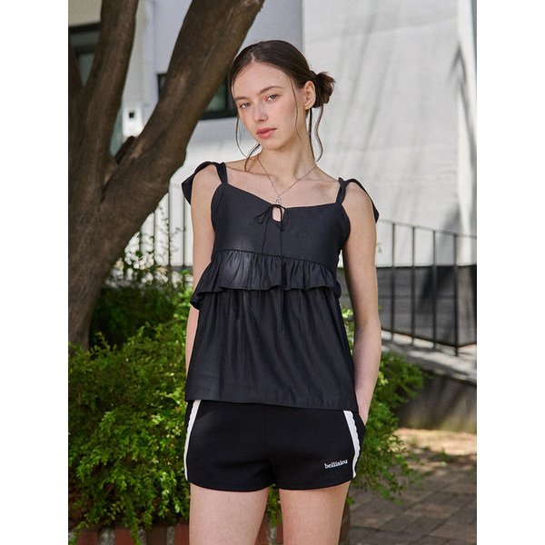ISA FRILL BLOUSE-BLACK