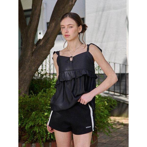 ISA FRILL BLOUSE-BLACK