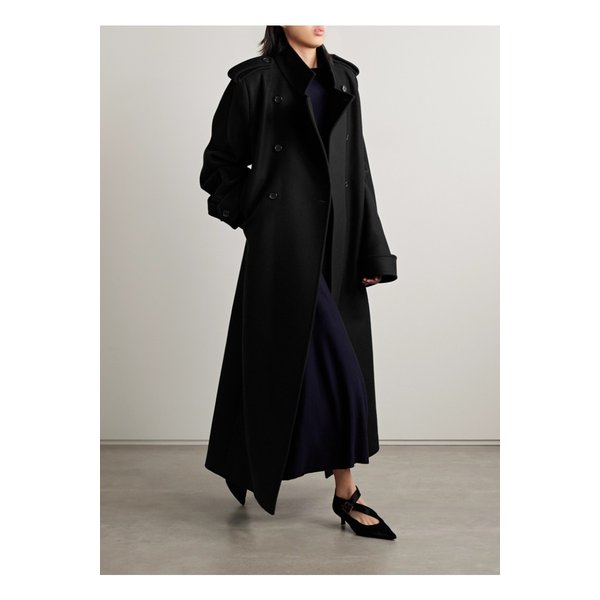 케이트 도나 오버사이즈 더블 브레스트 울 코트 블랙 46376663162912973