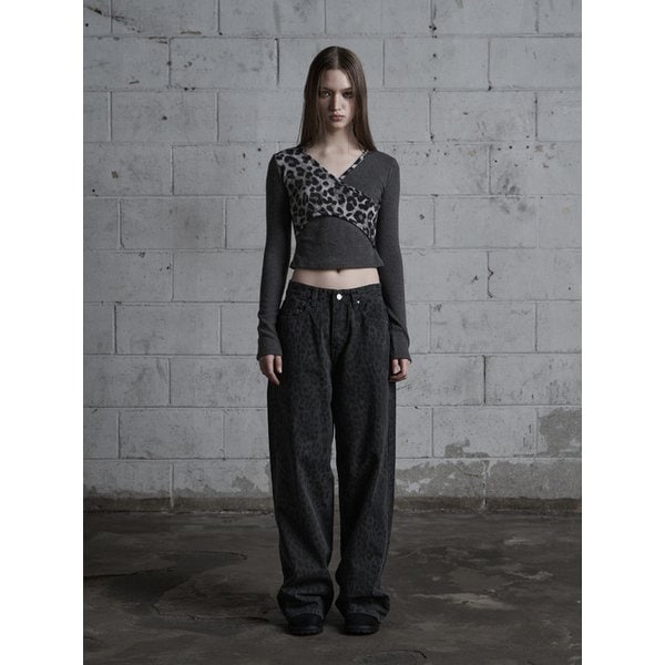 마레 호피 와이드 팬츠 (dark gray)