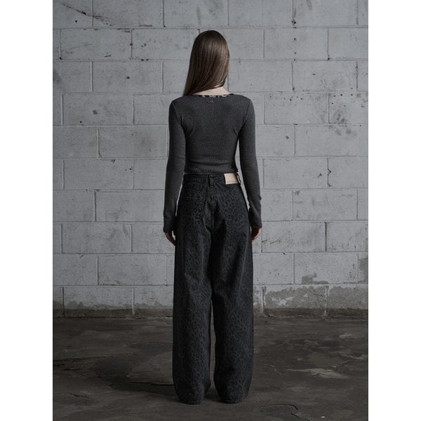 마레 호피 와이드 팬츠 (dark gray)