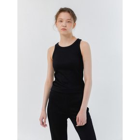 Nylon Rib Tank Top (Black)