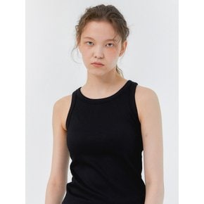 Nylon Rib Tank Top (Black)