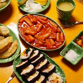 레트로 캠핑 접시 떡볶이 그릇 3칸원접시 1P