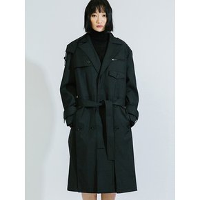 MILITARY BIKER TRENCH  COAT