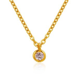 한국금다이아몬드 여자 순금 목걸이 다이아몬드 큐빅 24K 3.75g 18K장식