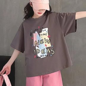 베비포 주니어 여아 반팔티 초등 중등 레터링 그래픽 여름티 DT1 (5...