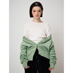 METAL KNIT CARDIGAN, GREEN