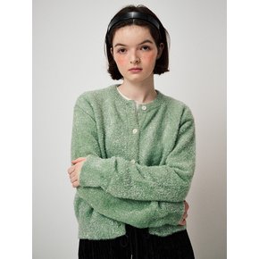 METAL KNIT CARDIGAN, GREEN