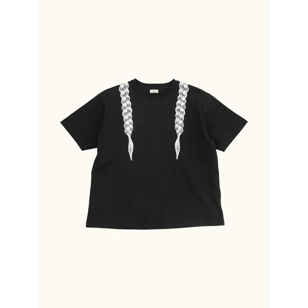 Blonde Hair Printing T-shirt_Black