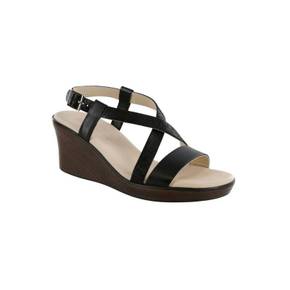 4858432 SAS Delight Cross Strap Wedge Sandal - Medium In Black Web