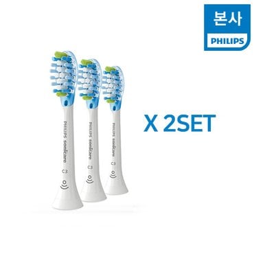 필립스 프리미엄 플라그 디펜스 스마트 칫솔모 화이트 HX9043/67 2SET