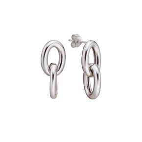 SILVER 더블 링 화이트 귀걸이 S-SILE005W