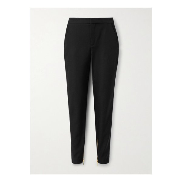 새틴 트리밍 울 스트레이트 팬츠 블랙 46376663162844268