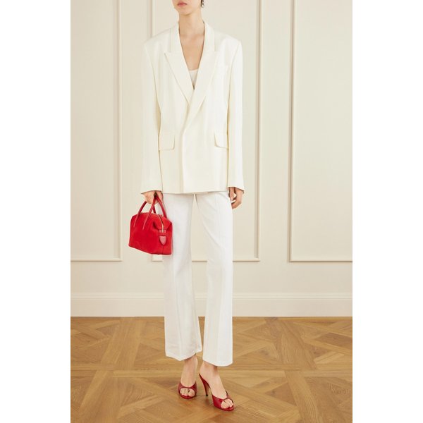 드멜리어 스몰 스톡홀름 가죽 트림 스웨이드 토트백 46376663162980018