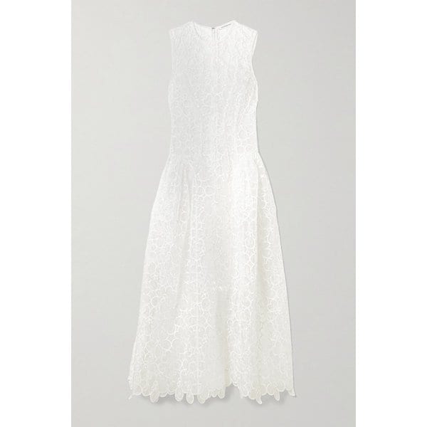 케이트 자수 튤 미디 드레스 화이트 46376663162987341