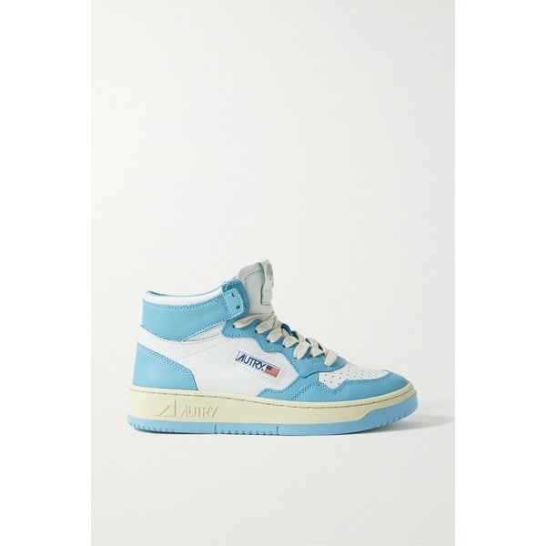 메달리스트 투톤 가죽 하이 탑 스니커즈 블루