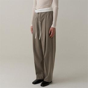 [블랭크03] two-way wool tuck pants (melange beige)