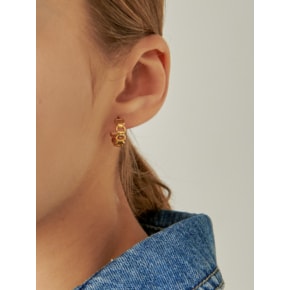 Rail Ring Silver Earring Ie235 [Gold]