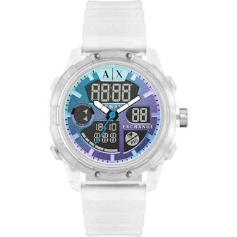  미국 알마니 시계 AX Armani Exchange Mens Analog-디지털 Silicone 워치 1682332