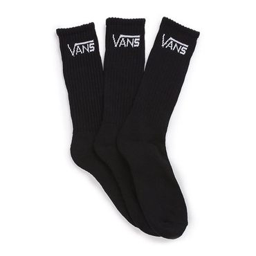 반스 남여공용 기본 로고 양말 3개세트 VANS CLASSIC CREW SOCKS 블랙 / VN000XRZBLK