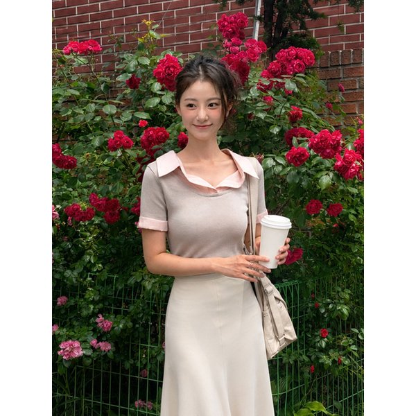 Layered sheer shirt summer knit
