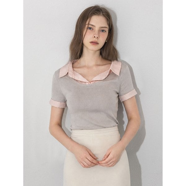 Layered sheer shirt summer knit