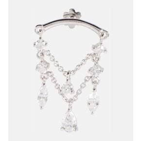 Diamond Drape Chandelier 18kt 화이트 골드 다이아몬드 싱글 이어링 P00752258