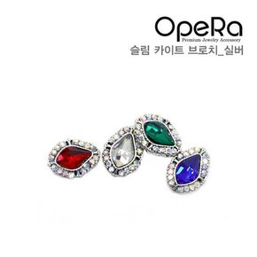 OpeRa 슬림 카이트 브로치_실버