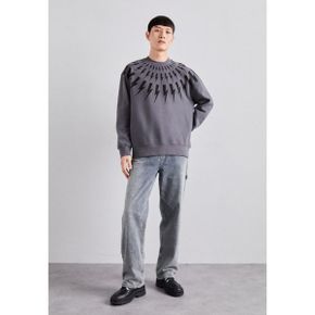 5085235 Neil Barrett FAIRISLE THUNDERBOLT EASY - Sweatshirt dark grey/black